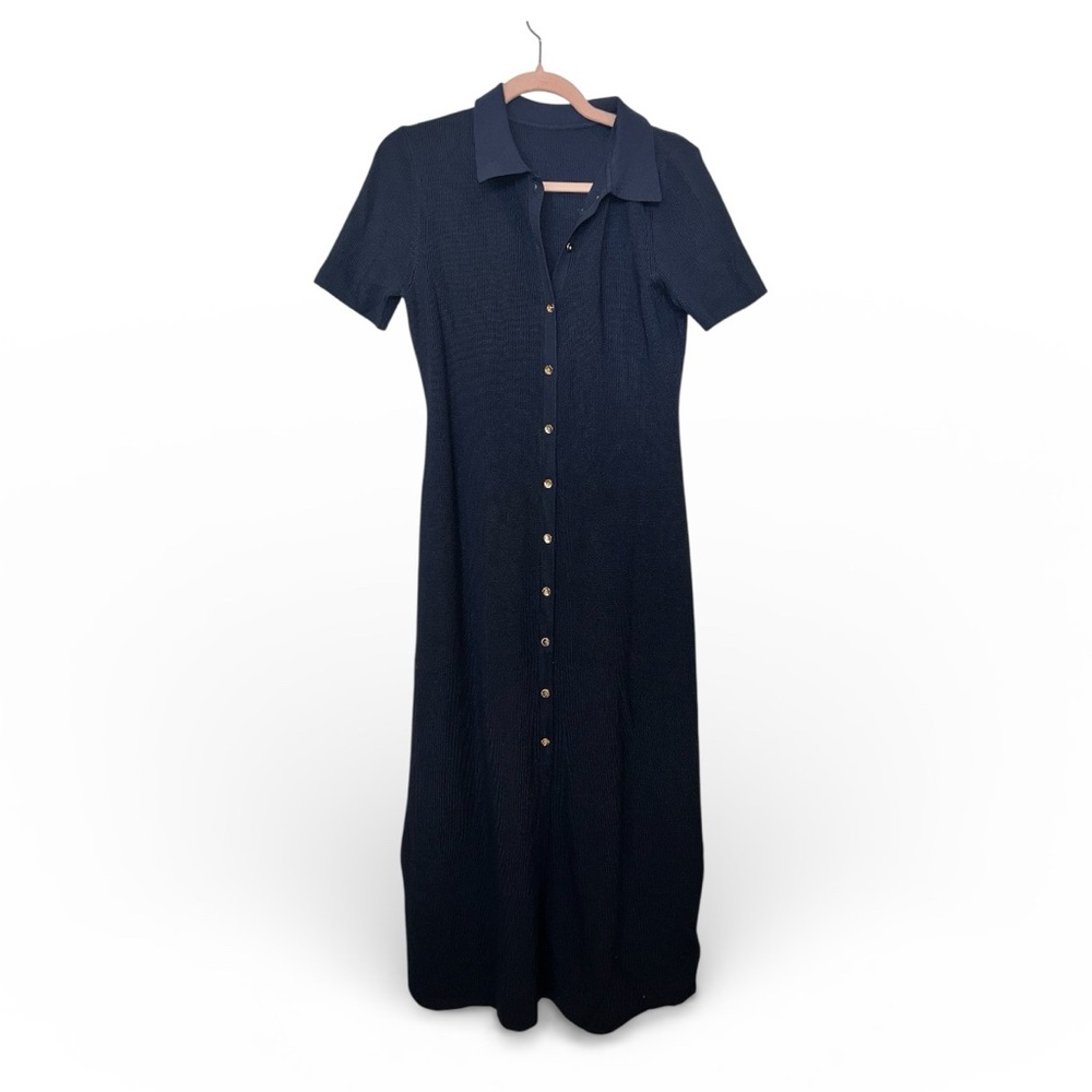 CoMMENSE Metal Button Collar Midi Dress
COLOR - Navy, Size Medium NWT - Picture 7 of 8